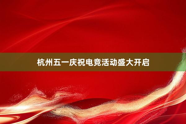 杭州五一庆祝电竞活动盛大开启